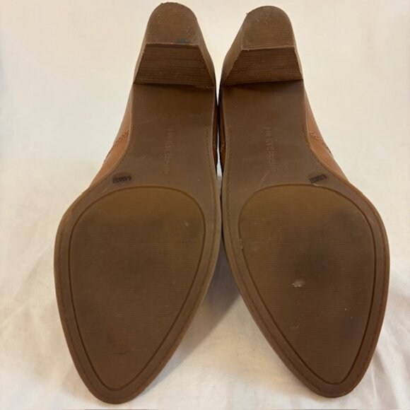 Lucky Brand "Nycott" Tan Leather Cuffed Heeled Ankle Boot, Size 6 1/2M/37 - Picture 9 of 14